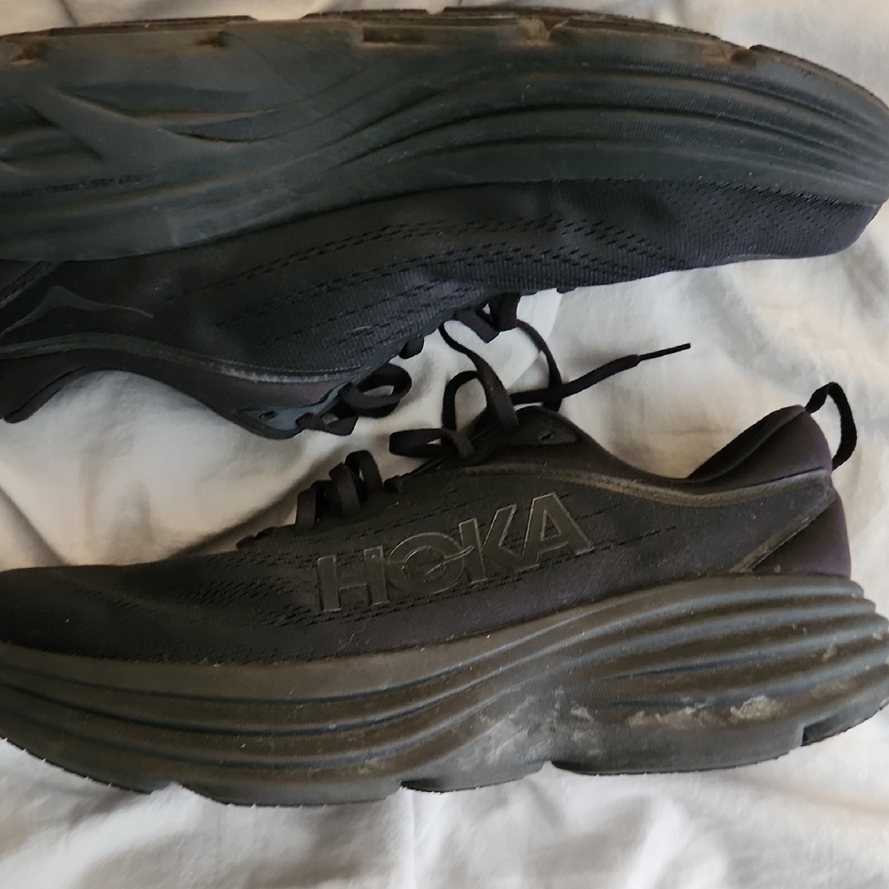 Hoka Black Athletic Shoes with Chunky Sole